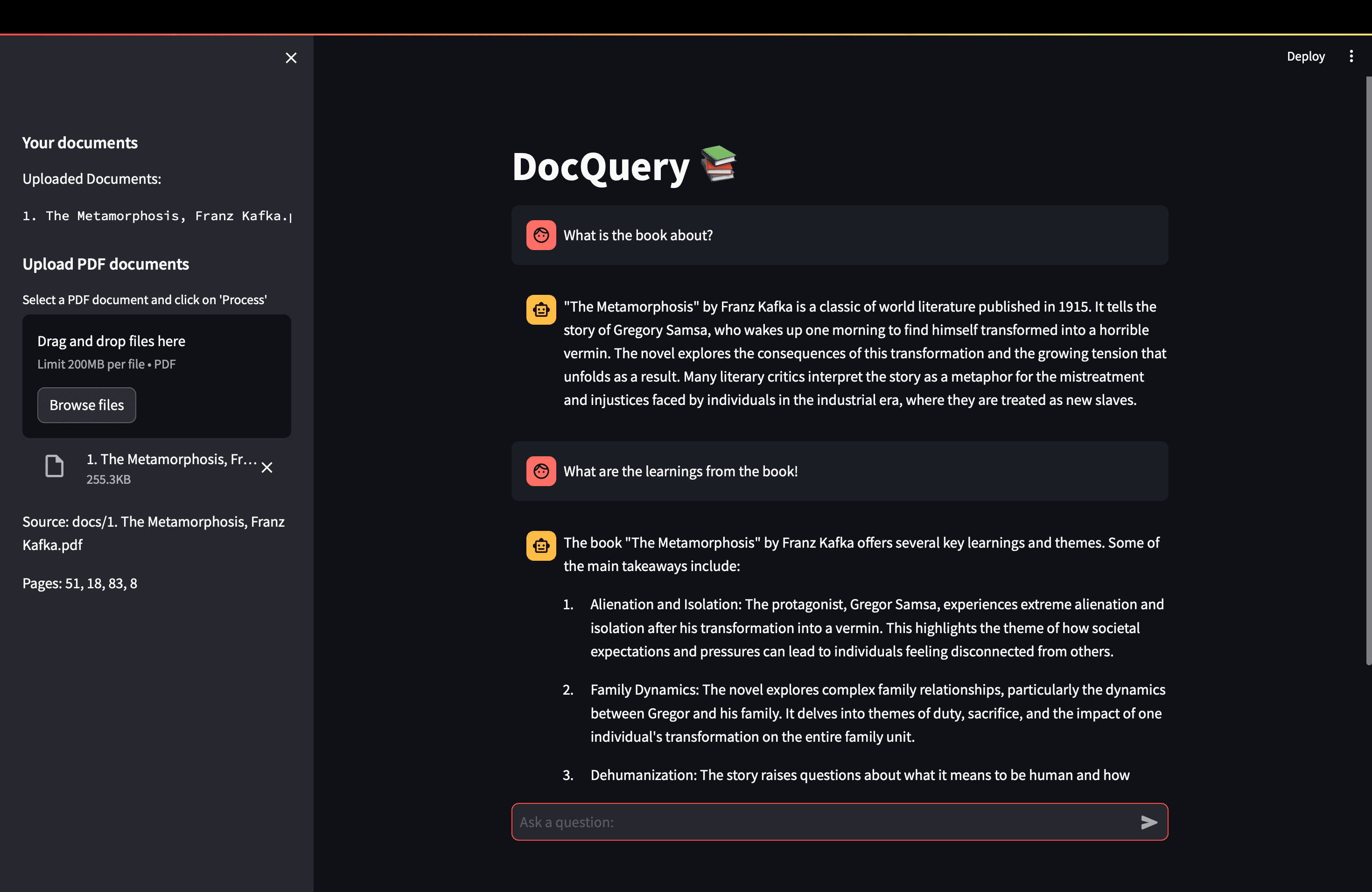 DocQuery: AI-Powered PDF Semantic Search screenshot